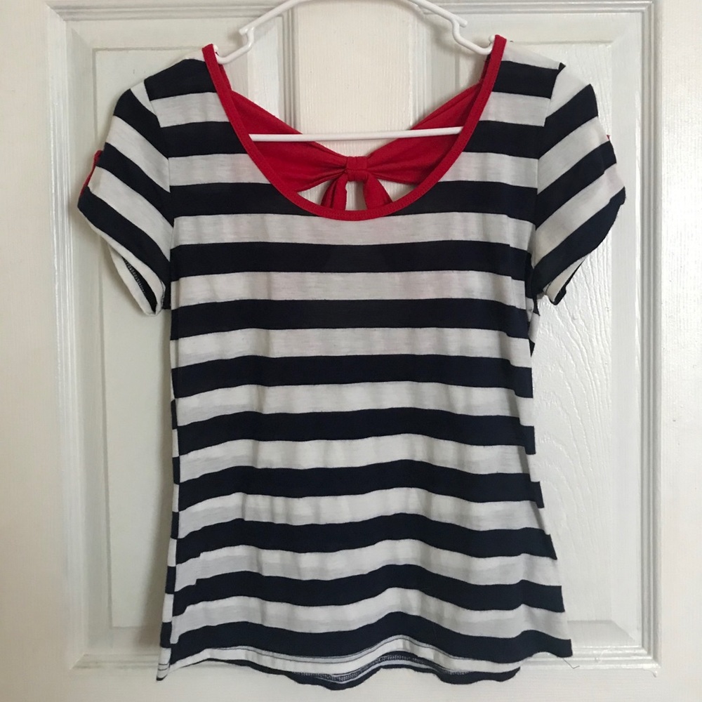 dELiA*s Striped T-Shirt w/ Red Bow